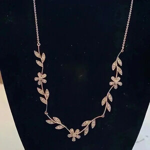 Sterling Silver 16"-18" Flower fixed chain necklace